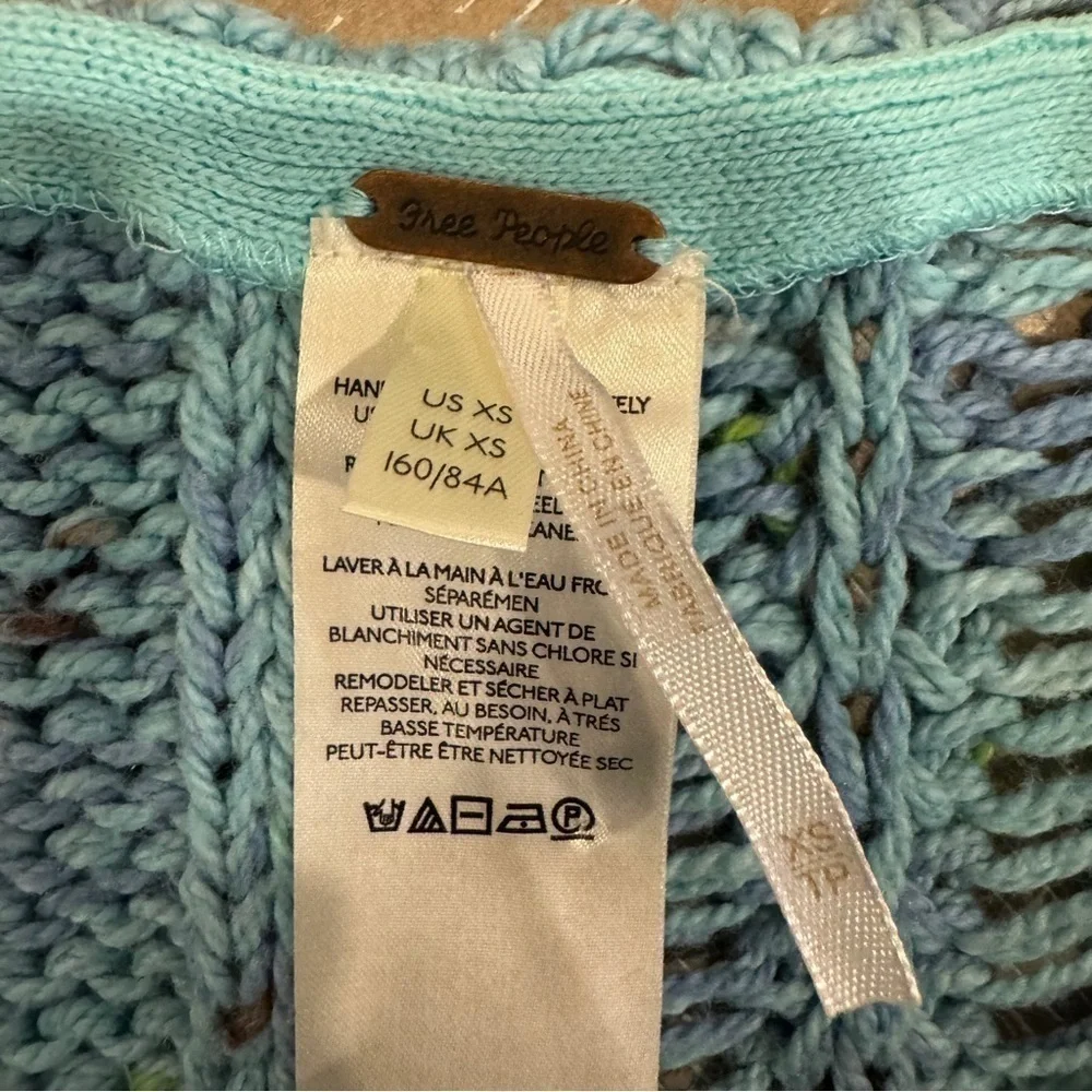 NEW FREE PEOPLE HONEY CABLE PULLOVER SIREN BLUE WOMENS SWEATER‎   SIZE XS  NWOT